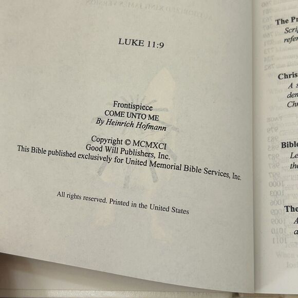 Holy Bible Dove Of Peace Edition KJV Illustrated White Hardcover Faux Leather - Picture 9 of 9